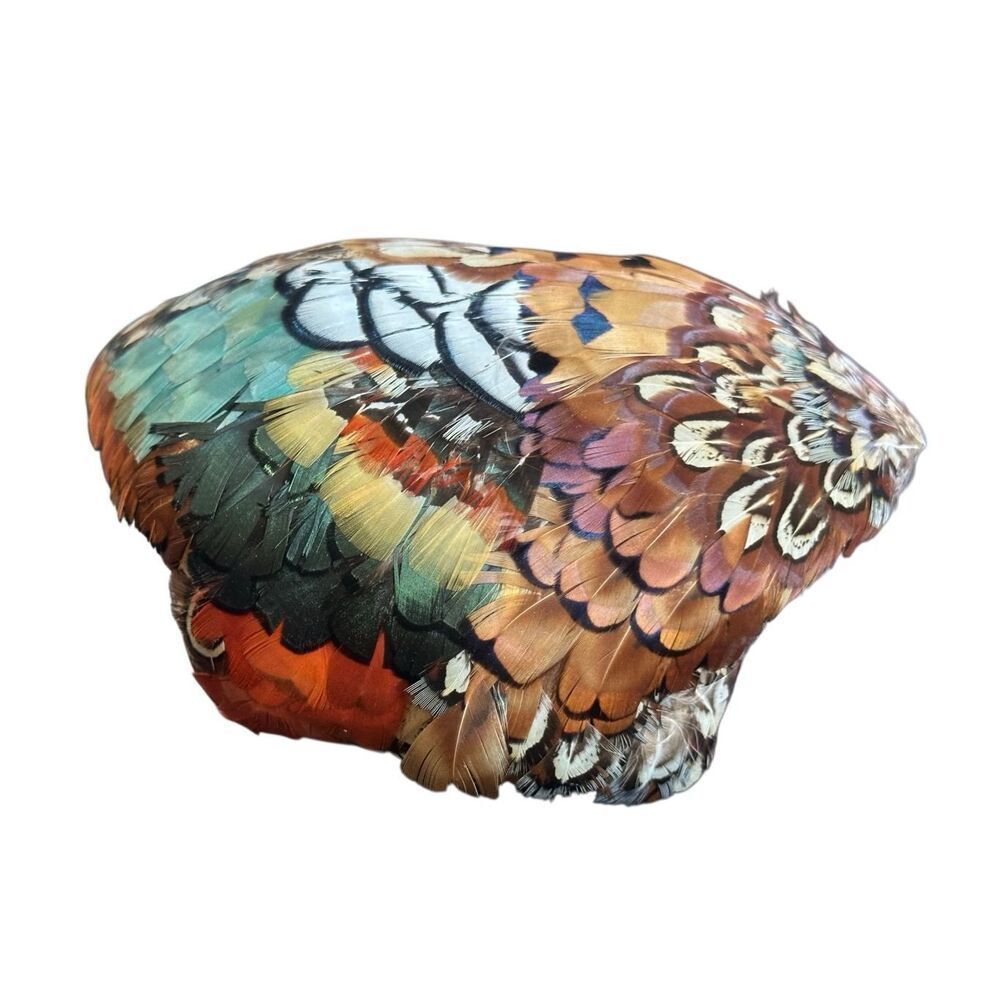 Vintage Pheasant Feather Symmetrical Hair Cap